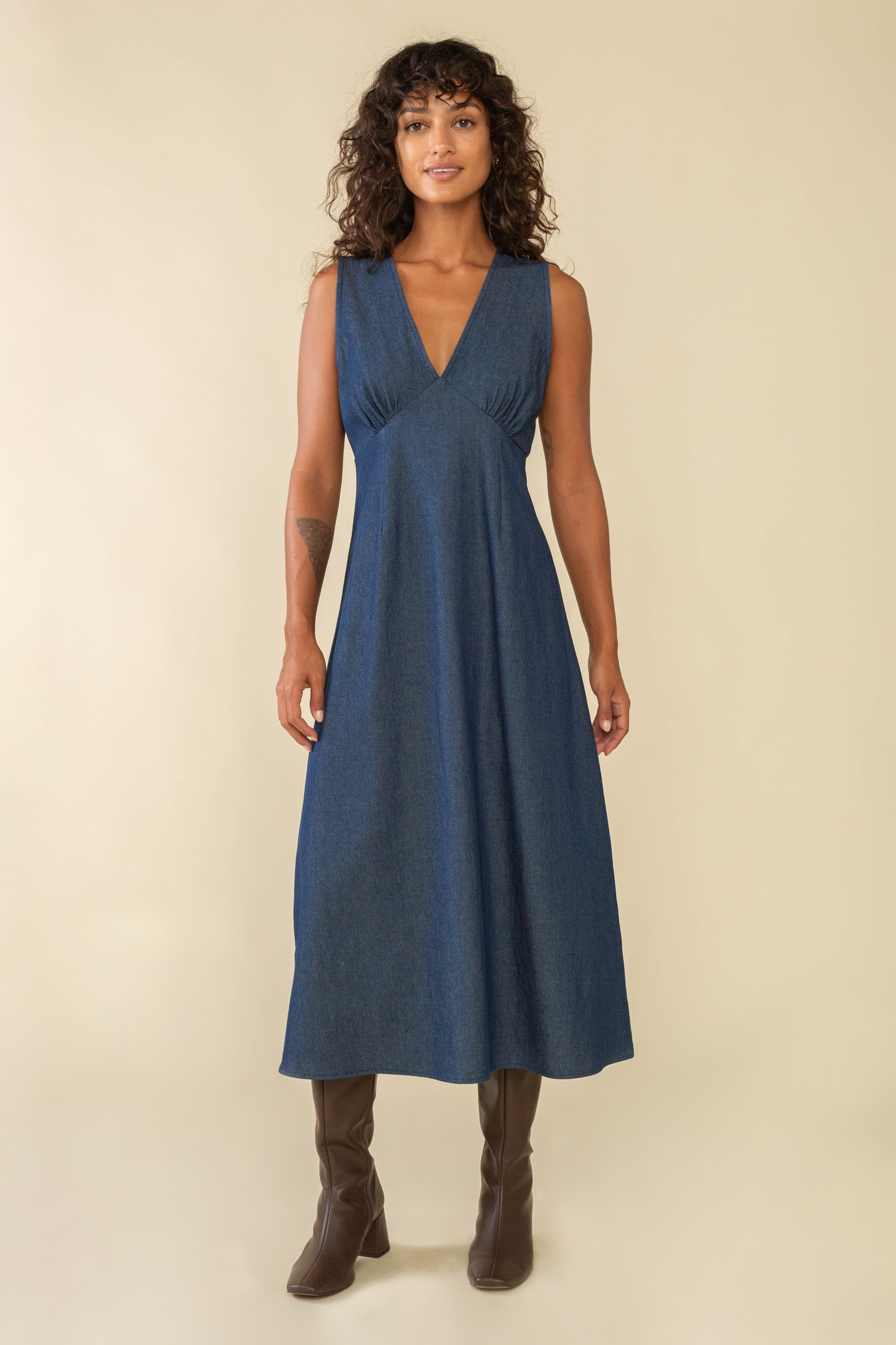 Carson Denim Midi Dress